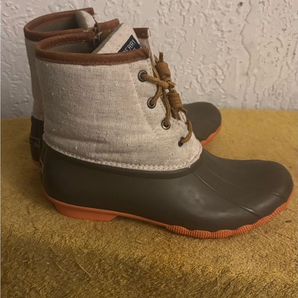 Sperry Top-Sider Boots‎ Womens 8M Green/Cream Waterproof Rubber Duck Zip Preppy - Picture 12 of 12